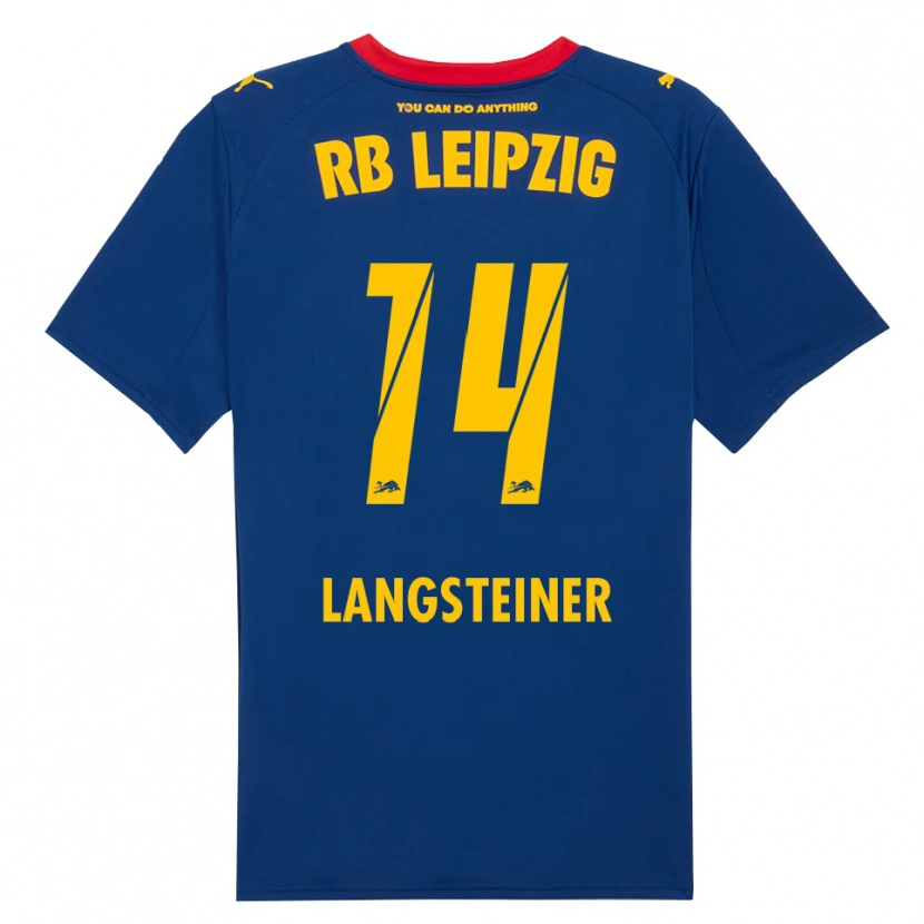 Danxen Kvinder Toni Langsteiner #14 Navy Rød Udebane Spillertrøjer 2025/26 Trøje T-Shirt
