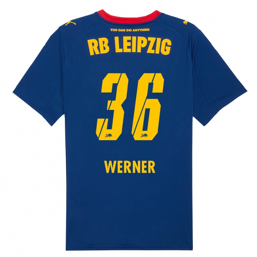 Danxen Kvinder Timo Werner #36 Navy Rød Udebane Spillertrøjer 2025/26 Trøje T-Shirt