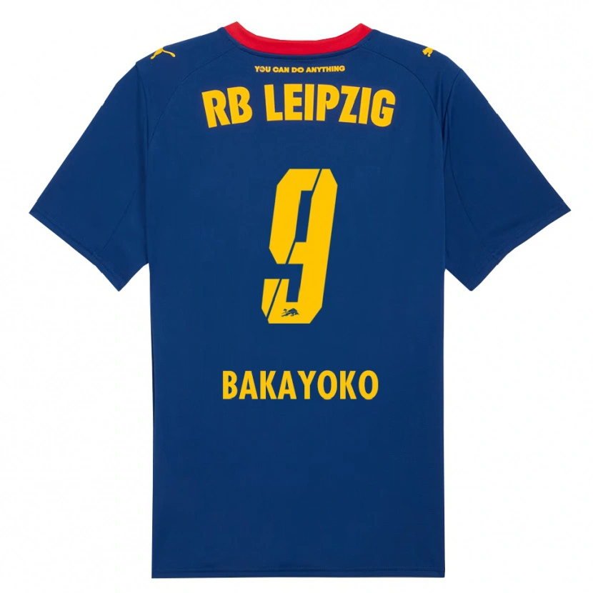 Danxen Kvinder Johan Bakayoko #9 Navy Rød Udebane Spillertrøjer 2025/26 Trøje T-Shirt