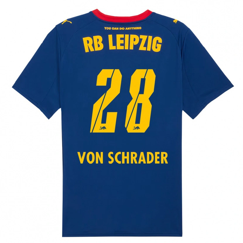 Danxen Kvinder Lina Von Schrader #28 Navy Rød Udebane Spillertrøjer 2025/26 Trøje T-Shirt