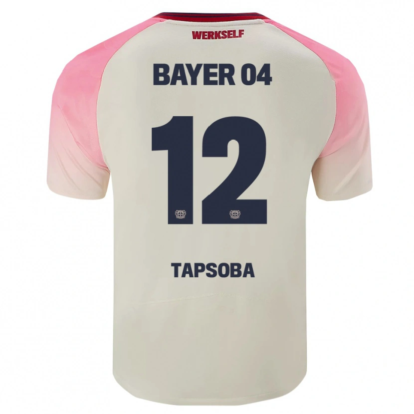Danxen Kvinder Edmond Tapsoba #12 Pink Off White Udebane Spillertrøjer 2025/26 Trøje T-Shirt