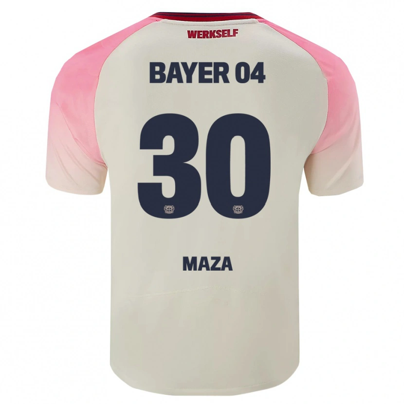 Danxen Kvinder Ibrahim Maza #30 Pink Off White Udebane Spillertrøjer 2025/26 Trøje T-Shirt