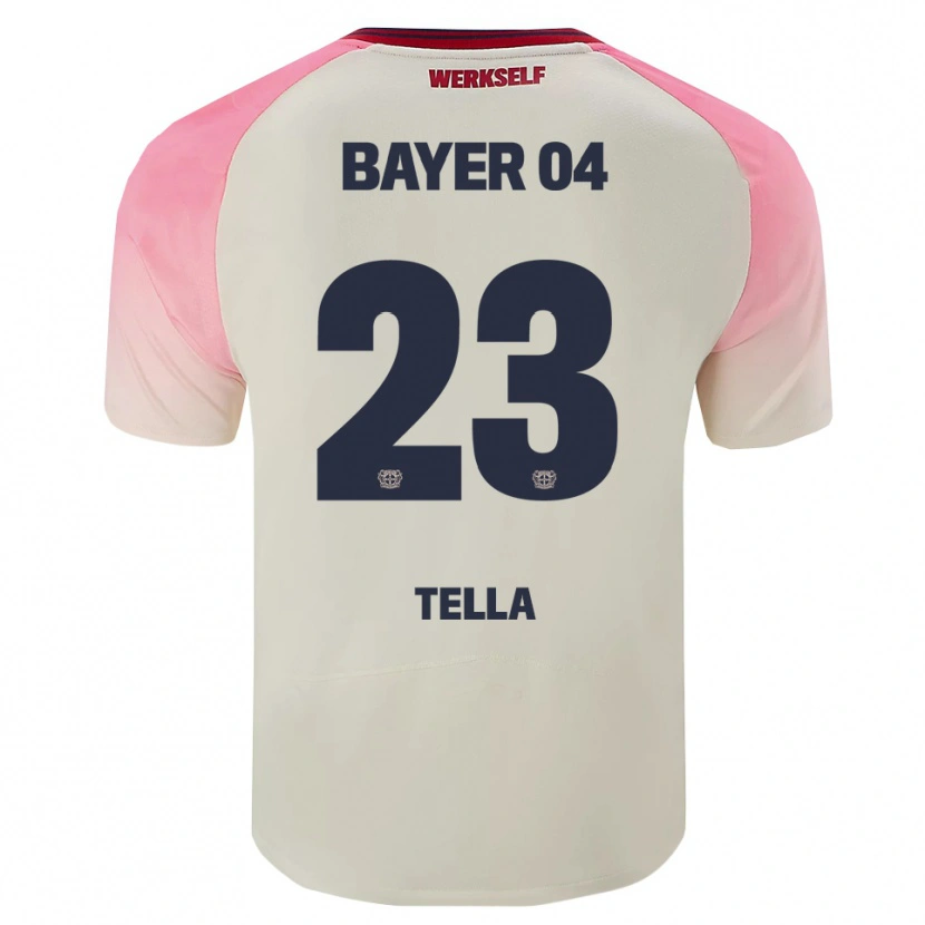 Danxen Kvinder Nathan Tella #23 Pink Off White Udebane Spillertrøjer 2025/26 Trøje T-Shirt