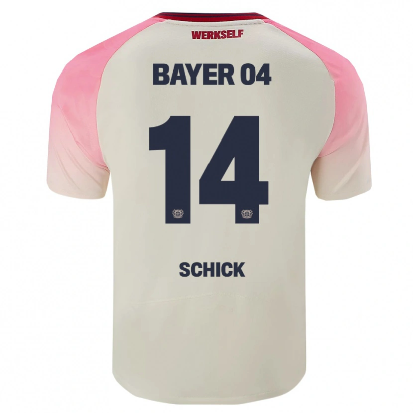 Danxen Kvinder Patrik Schick #14 Pink Off White Udebane Spillertrøjer 2025/26 Trøje T-Shirt