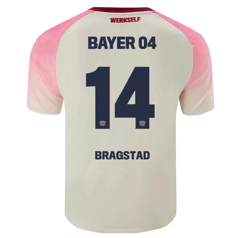 Danxen Kvinder Emilie Bragstad #14 Pink Off White Udebane Spillertrøjer 2025/26 Trøje T-Shirt