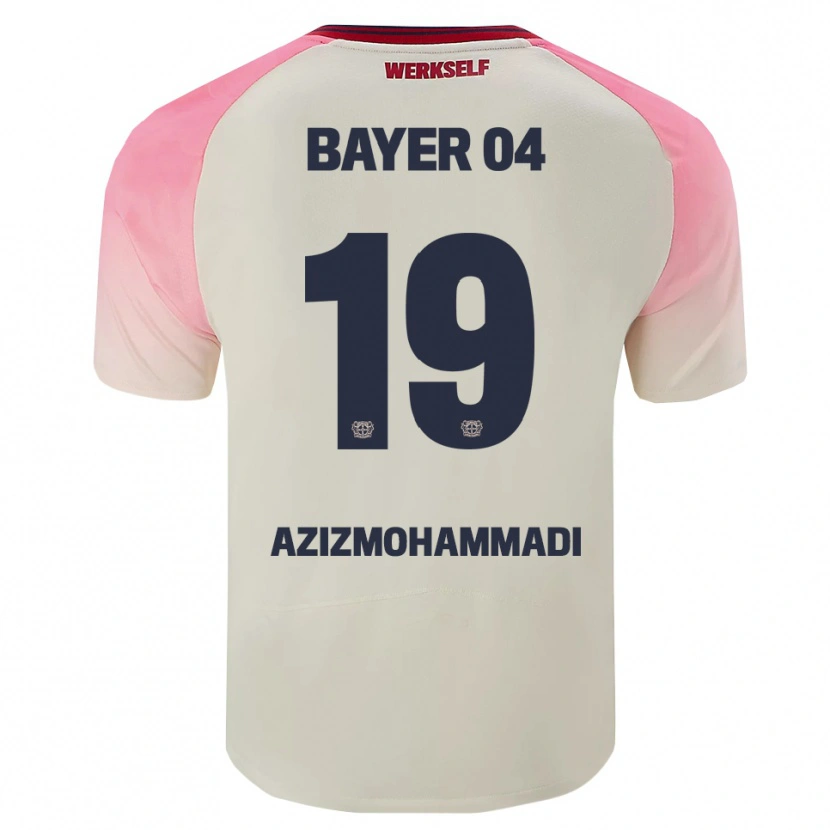 Danxen Kvinder Mick Azizmohammadi #19 Pink Off White Udebane Spillertrøjer 2025/26 Trøje T-Shirt