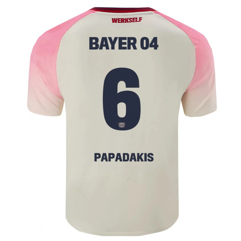 Danxen Kvinder Konstantinos Papadakis #6 Pink Off White Udebane Spillertrøjer 2025/26 Trøje T-Shirt