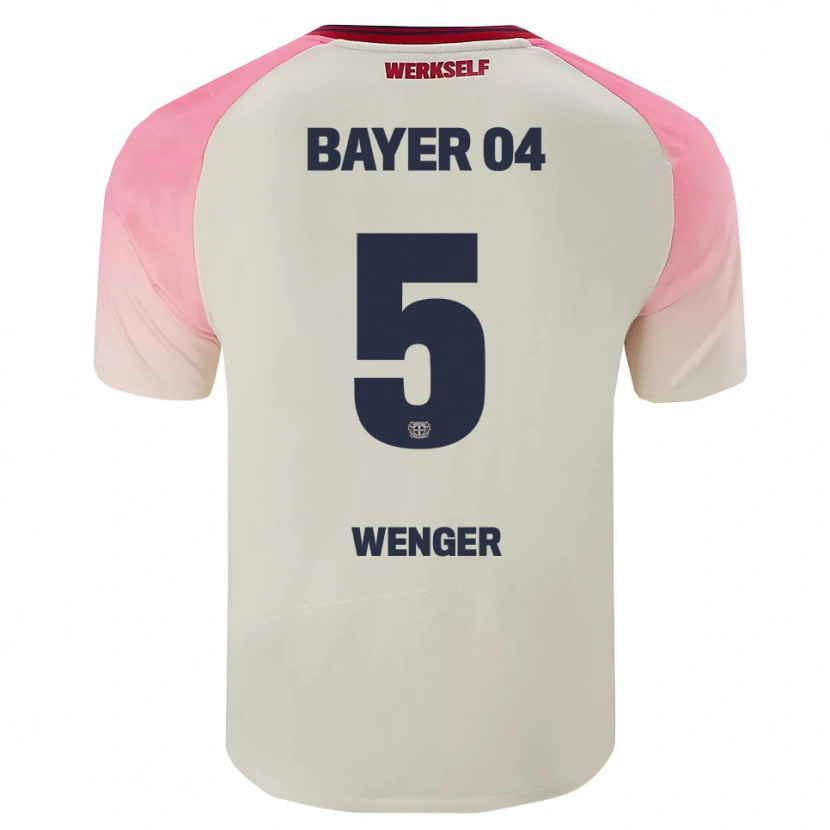 Danxen Kvinder Claudia Wenger #5 Pink Off White Udebane Spillertrøjer 2025/26 Trøje T-Shirt