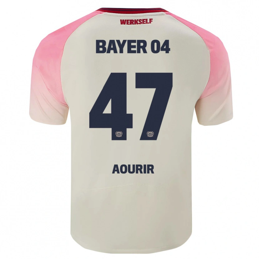 Danxen Kvinder Ayman Aourir #47 Pink Off White Udebane Spillertrøjer 2025/26 Trøje T-Shirt