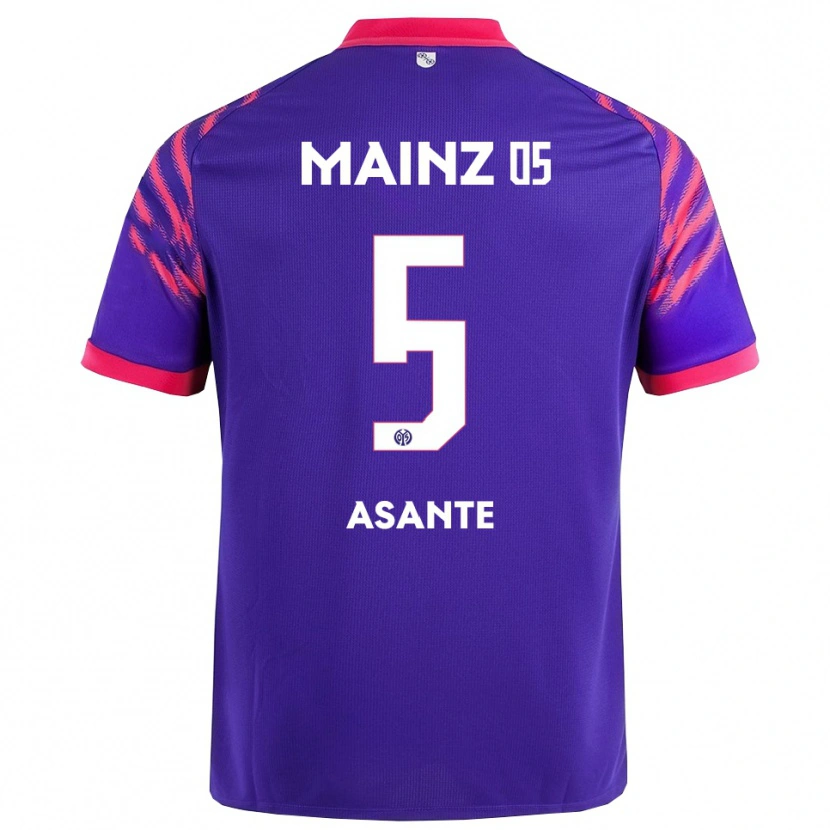 Danxen Kvinder Marvin Asante #5 Navy Pink Udebane Spillertrøjer 2025/26 Trøje T-Shirt