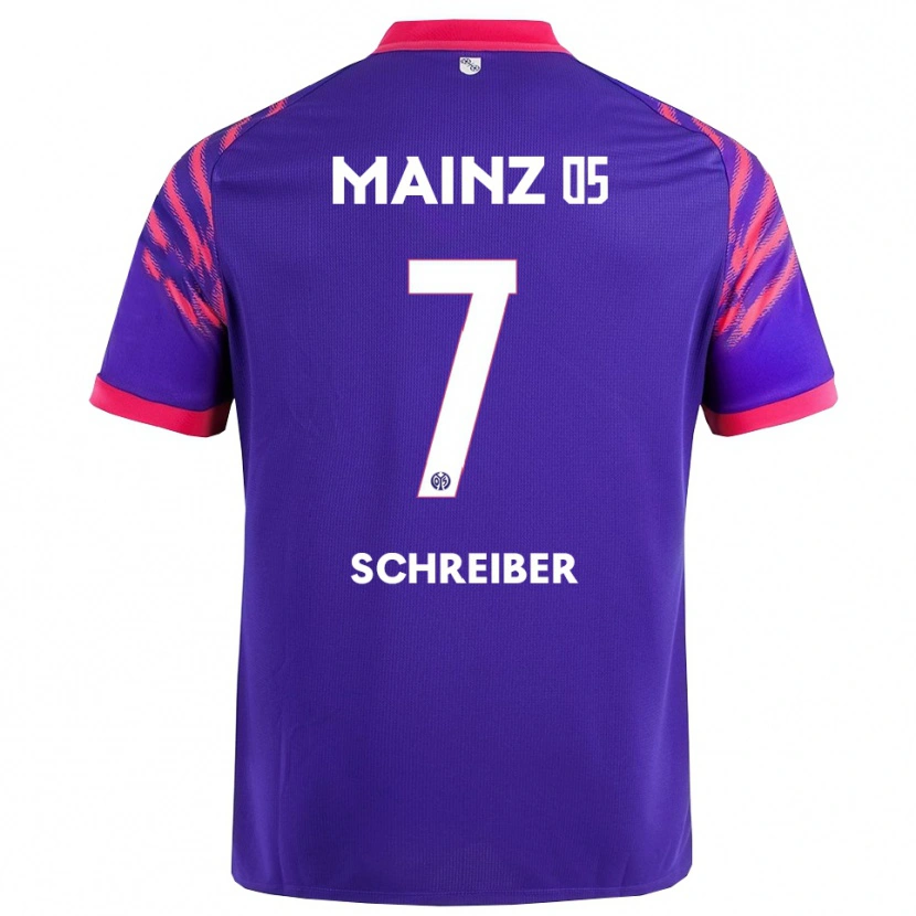 Danxen Kvinder Philipp Schreiber #7 Navy Pink Udebane Spillertrøjer 2025/26 Trøje T-Shirt