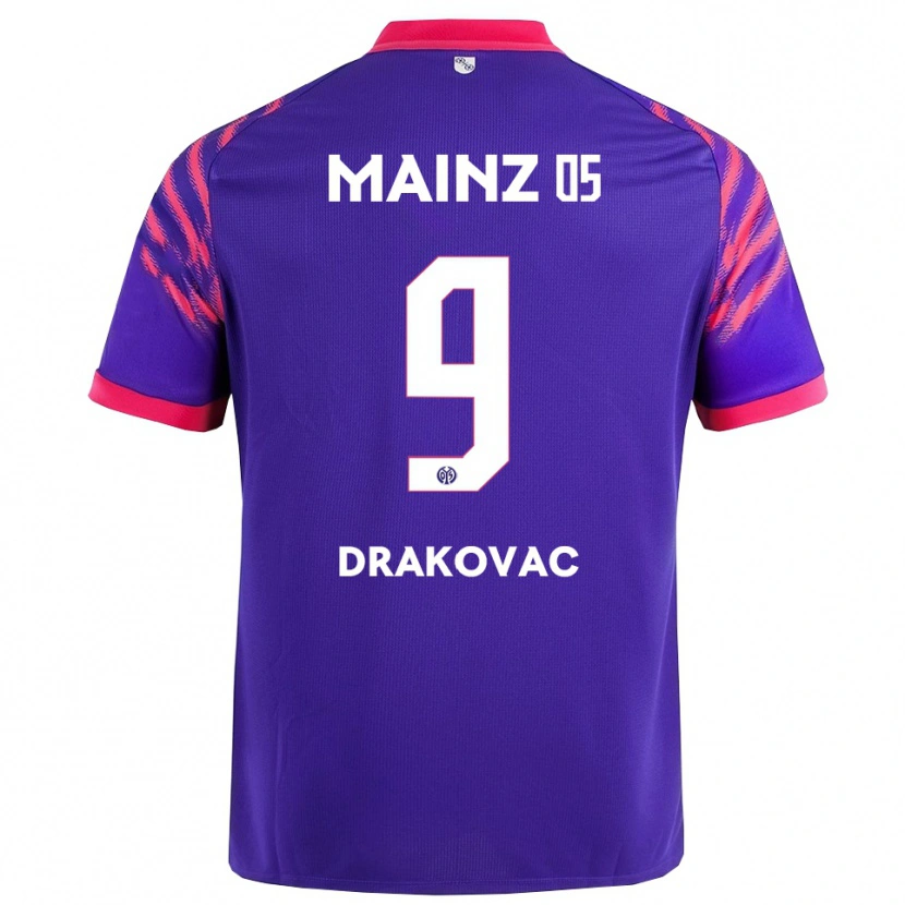 Danxen Kvinder Benjamin Drakovac #9 Navy Pink Udebane Spillertrøjer 2025/26 Trøje T-Shirt
