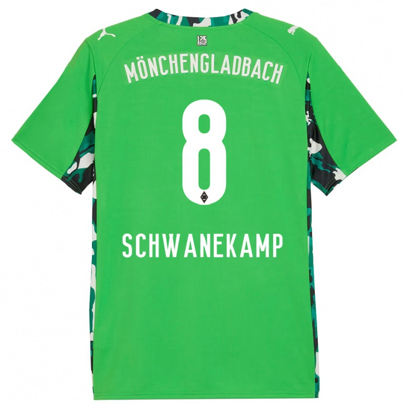 Danxen Kvinder Jana Schwanekamp #8 Grøn Sort Udebane Spillertrøjer 2025/26 Trøje T-Shirt