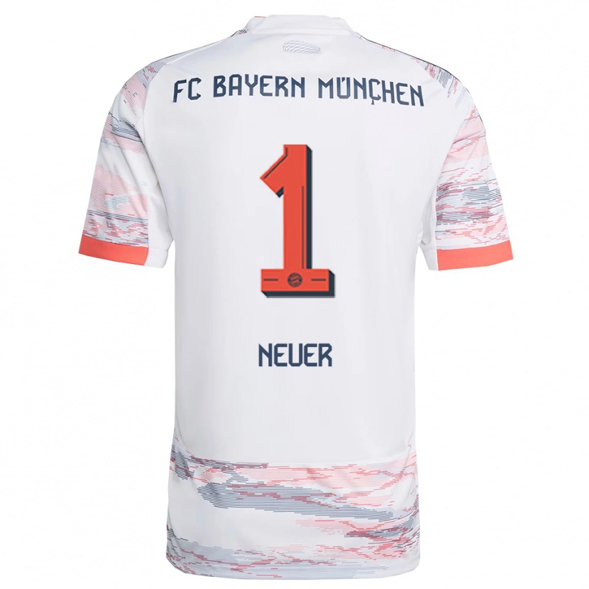 Danxen Kvinder Manuel Neuer #1 Hvid Grå Udebane Spillertrøjer 2025/26 Trøje T-Shirt