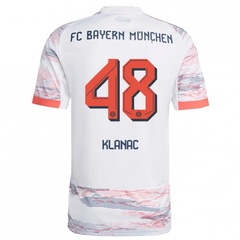 Danxen Kvinder Leon Klanac #48 Hvid Grå Udebane Spillertrøjer 2025/26 Trøje T-Shirt