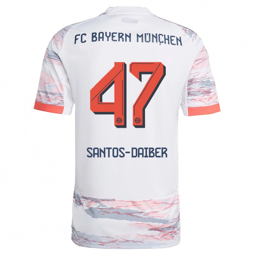 Danxen Kvinder David Santos Daiber #47 Hvid Grå Udebane Spillertrøjer 2025/26 Trøje T-Shirt