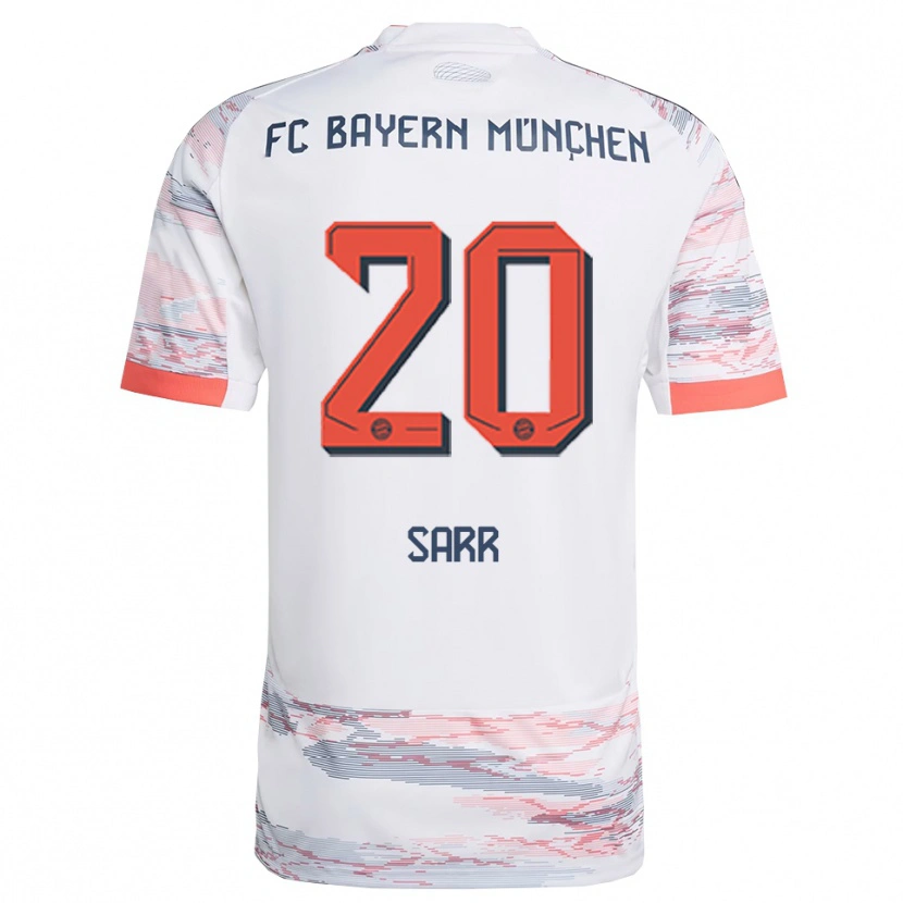 Danxen Kvinder Bouna Sarr #20 Hvid Grå Udebane Spillertrøjer 2025/26 Trøje T-Shirt