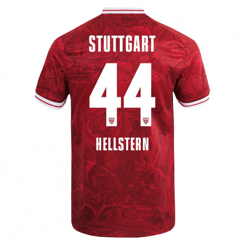 Danxen Kvinder Florian Hellstern #44 Rød Sort Udebane Spillertrøjer 2025/26 Trøje T-Shirt