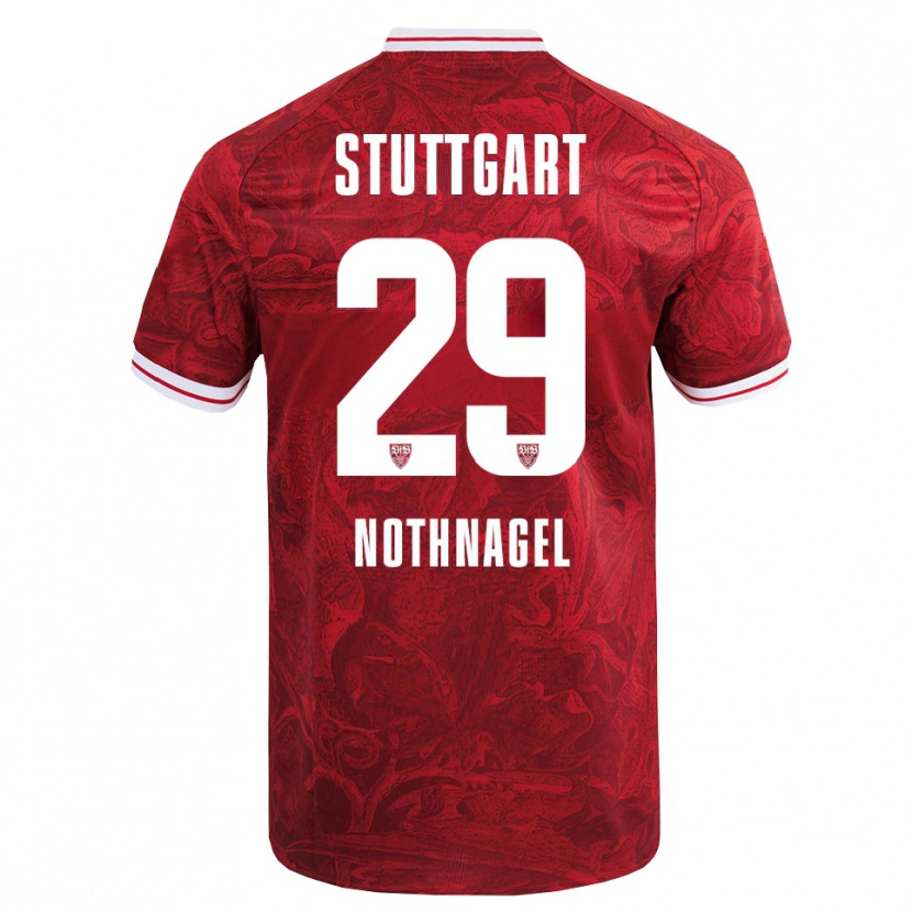 Danxen Kvinder Dominik Nothnagel #29 Rød Sort Udebane Spillertrøjer 2025/26 Trøje T-Shirt