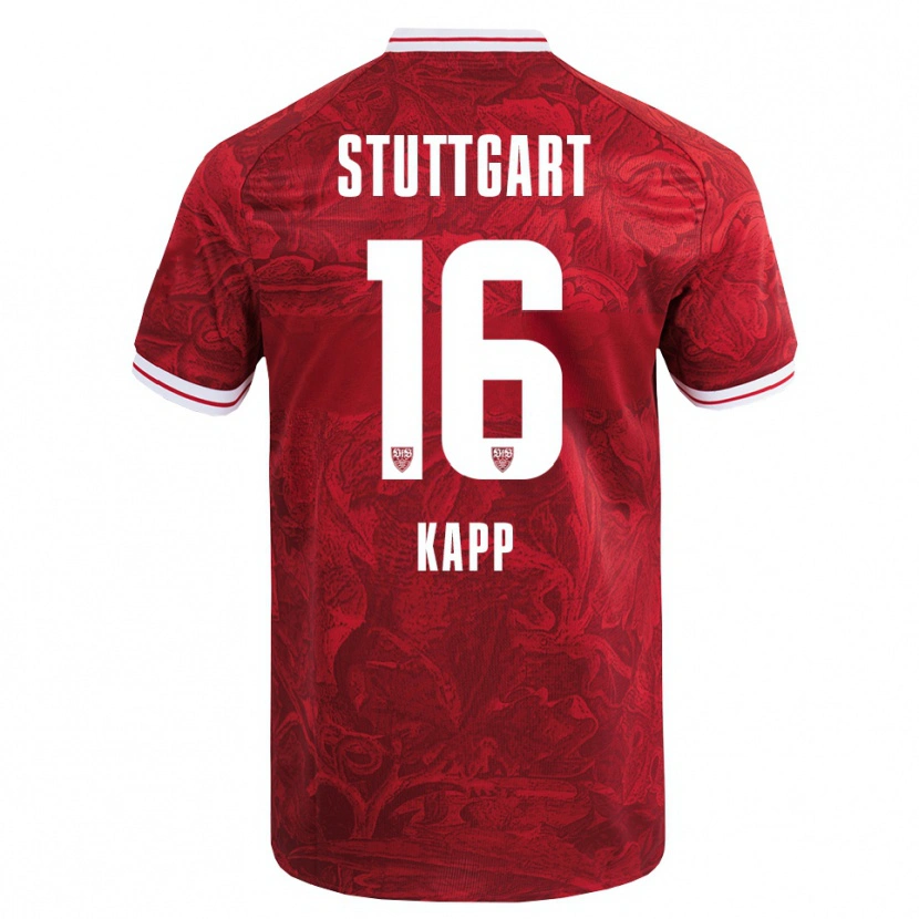Danxen Kvinder Patrick Kapp #16 Rød Sort Udebane Spillertrøjer 2025/26 Trøje T-Shirt