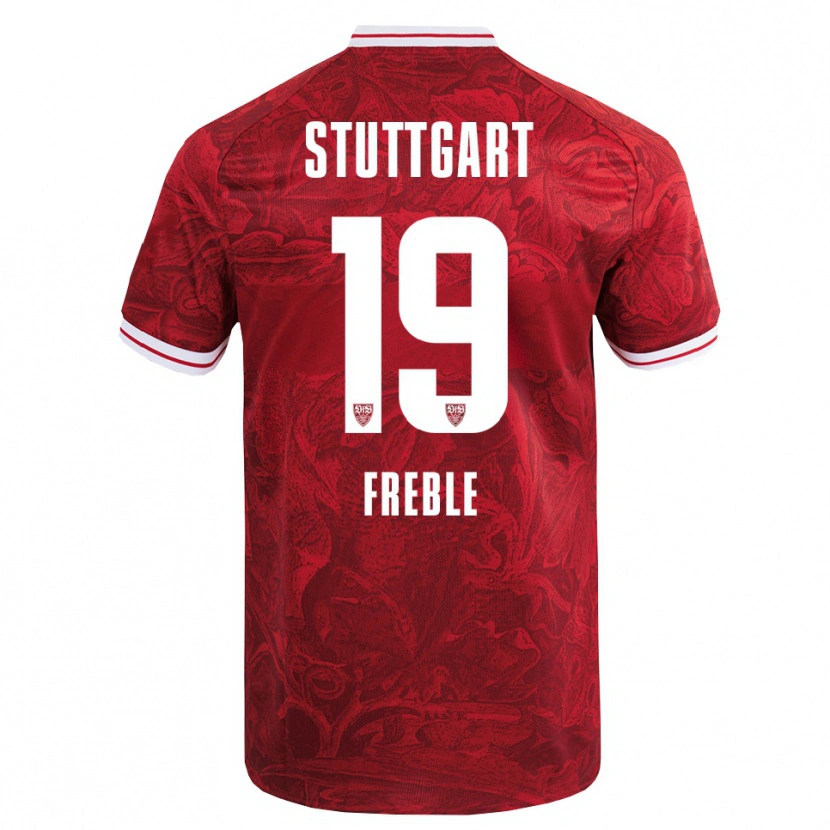 Danxen Kvinder Kenny Freßle #19 Rød Sort Udebane Spillertrøjer 2025/26 Trøje T-Shirt