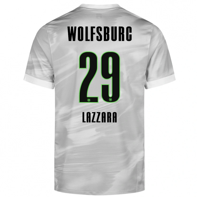 Danxen Kvinder Luan Lazzara #29 Grå Hvid Udebane Spillertrøjer 2025/26 Trøje T-Shirt