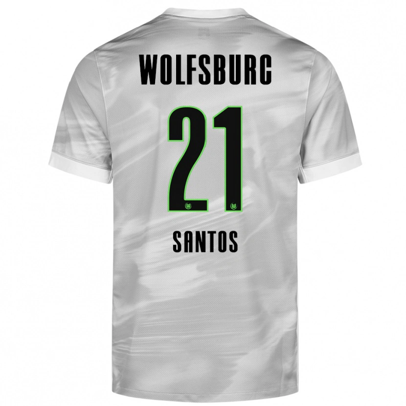 Danxen Kvinder Leonardo Santos #21 Grå Hvid Udebane Spillertrøjer 2025/26 Trøje T-Shirt