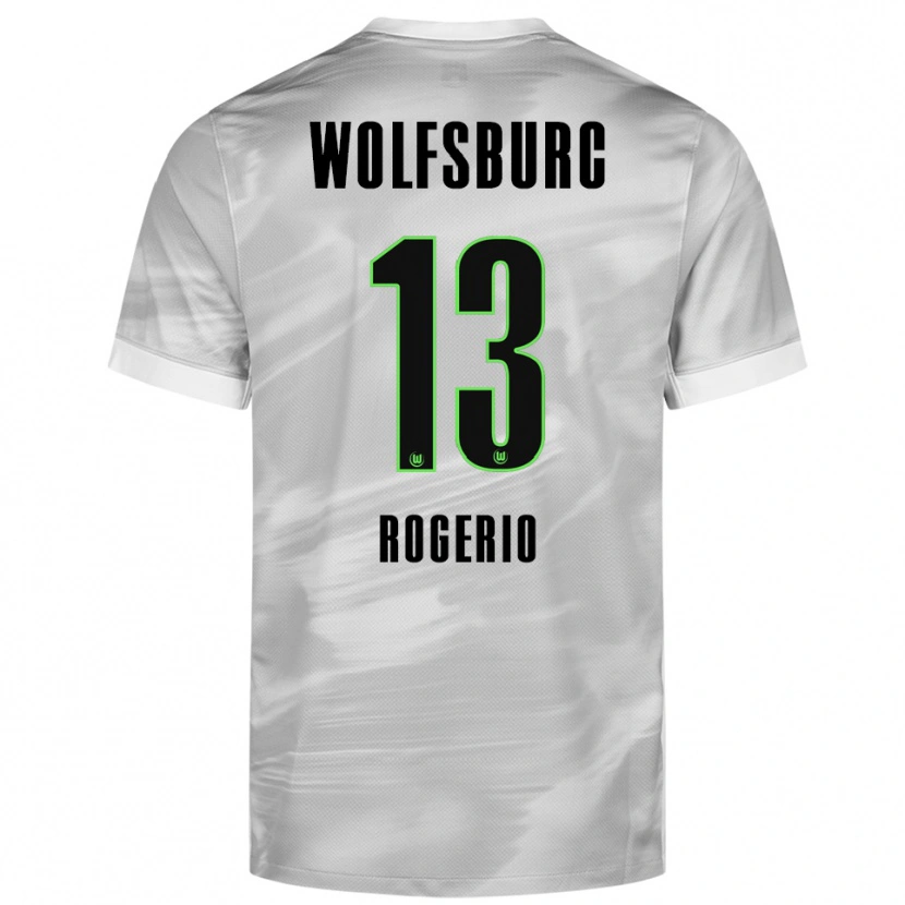 Danxen Kvinder Rogério #13 Grå Hvid Udebane Spillertrøjer 2025/26 Trøje T-Shirt