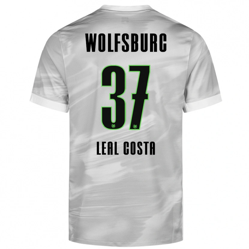 Danxen Kvinder David Leal Costa #37 Grå Hvid Udebane Spillertrøjer 2025/26 Trøje T-Shirt