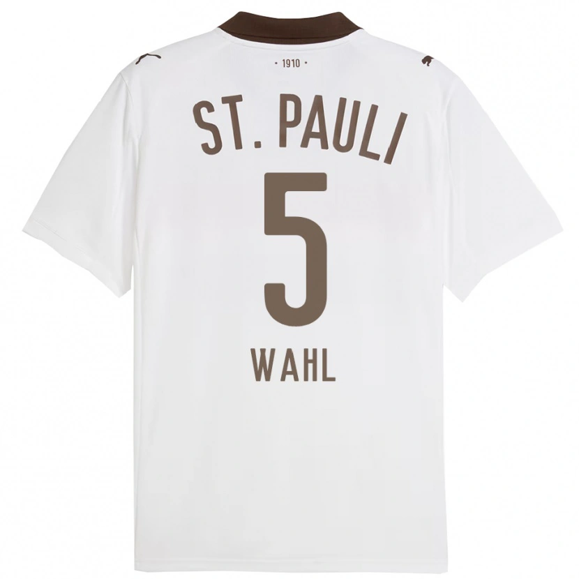 Danxen Kvinder Hauke Wahl #5 Hvid Rød Udebane Spillertrøjer 2025/26 Trøje T-Shirt