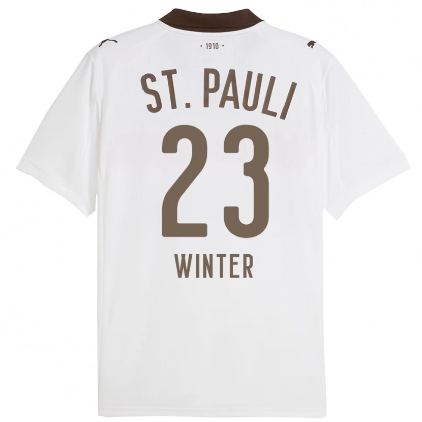 Danxen Kvinder Nik Winter #23 Hvid Rød Udebane Spillertrøjer 2025/26 Trøje T-Shirt