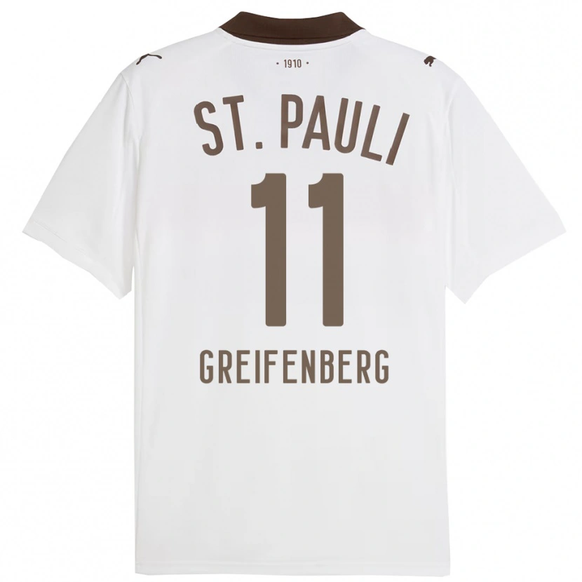 Danxen Kvinder Ann-Sophie Greifenberg #11 Hvid Rød Udebane Spillertrøjer 2025/26 Trøje T-Shirt