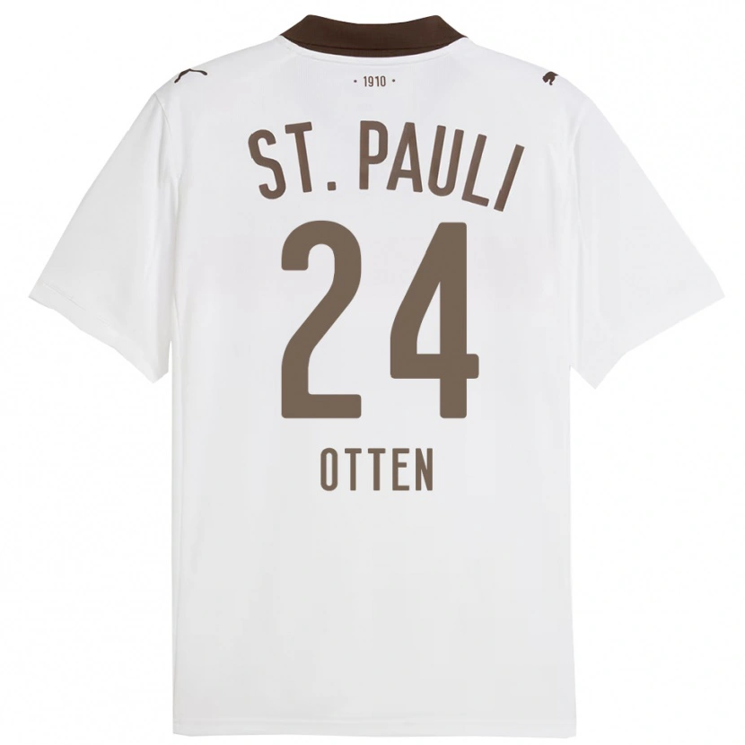 Danxen Kvinder Neo Otten #24 Hvid Rød Udebane Spillertrøjer 2025/26 Trøje T-Shirt