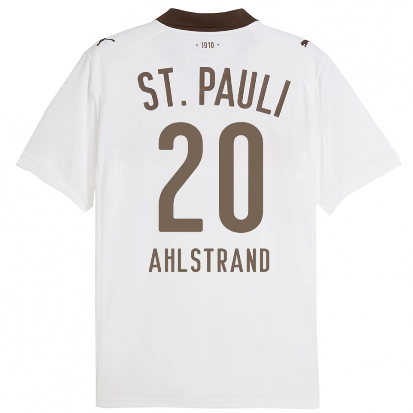 Danxen Kvinder Erik Ahlstrand #20 Hvid Rød Udebane Spillertrøjer 2025/26 Trøje T-Shirt