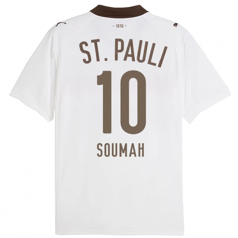 Danxen Kvinder Bouba Soumah #10 Hvid Rød Udebane Spillertrøjer 2025/26 Trøje T-Shirt