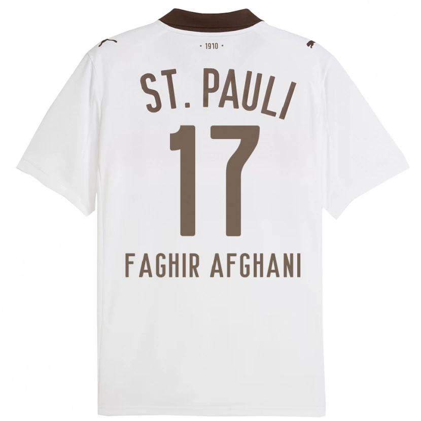 Danxen Kvinder Younan Faghir Afghani #17 Hvid Rød Udebane Spillertrøjer 2025/26 Trøje T-Shirt