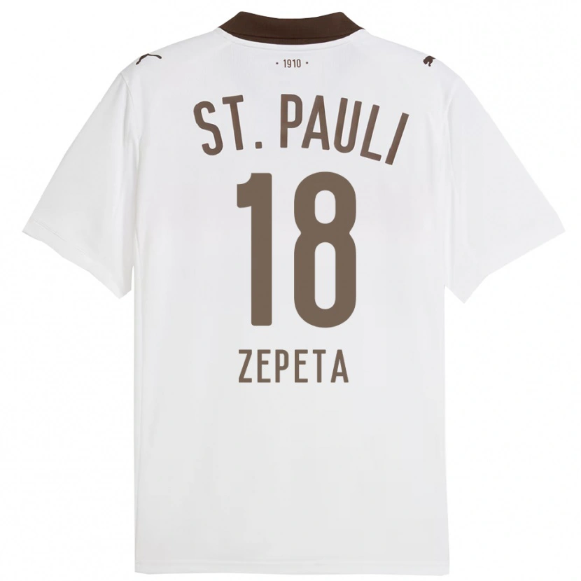 Danxen Kvinder Atakan Zepeta #18 Hvid Rød Udebane Spillertrøjer 2025/26 Trøje T-Shirt