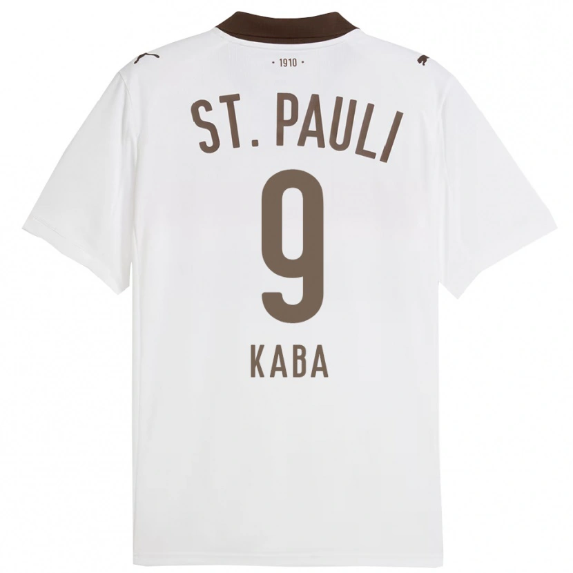 Danxen Kvinder Wissou Kaba #9 Hvid Rød Udebane Spillertrøjer 2025/26 Trøje T-Shirt