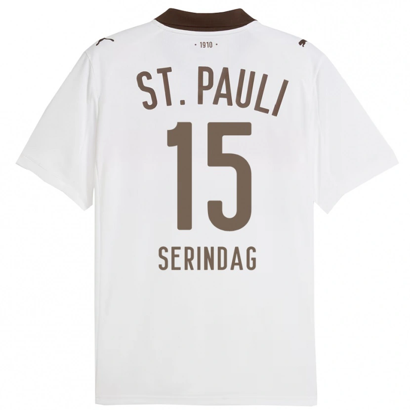 Danxen Kvinder Levin Serindag #15 Hvid Rød Udebane Spillertrøjer 2025/26 Trøje T-Shirt