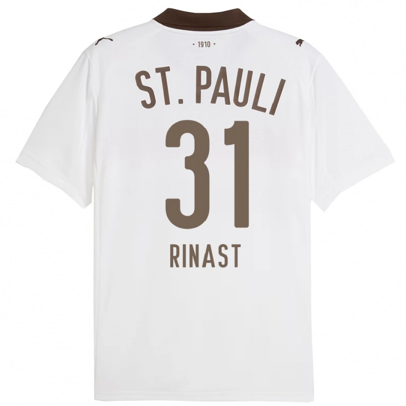 Danxen Kvinder Rachel Rinast #31 Hvid Rød Udebane Spillertrøjer 2025/26 Trøje T-Shirt