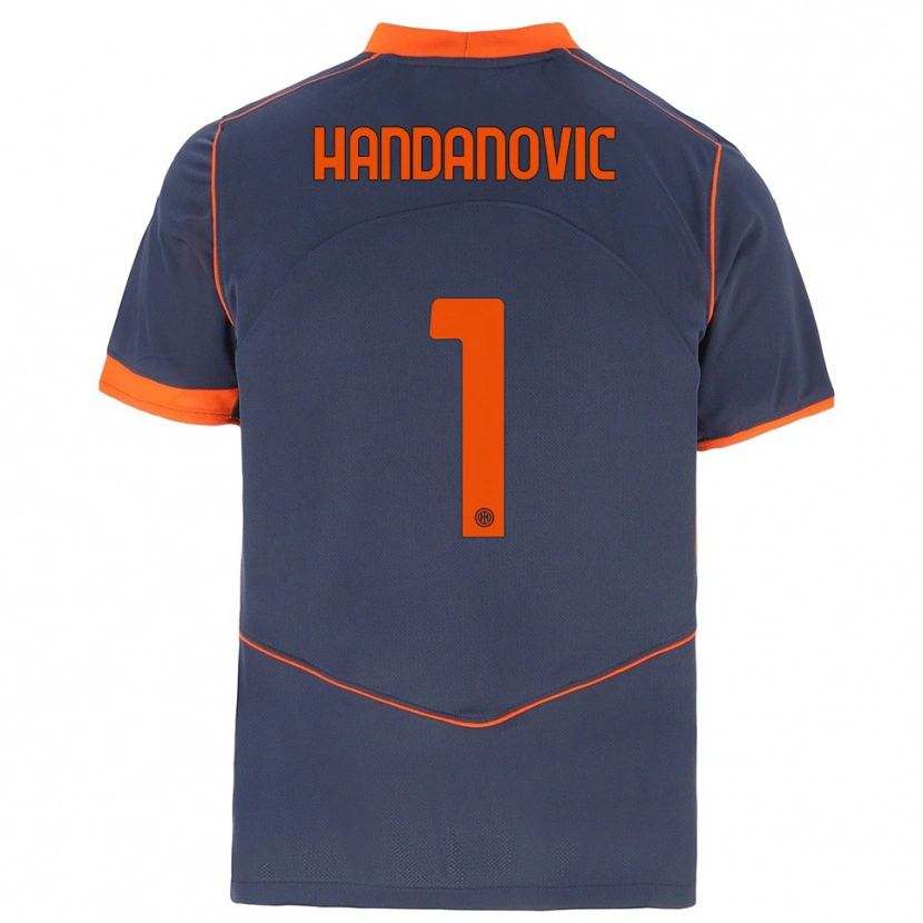 Danxen Kvinder Samir Handanovic #1 Grå Orange Tredje Sæt Spillertrøjer 2025/26 Trøje T-Shirt