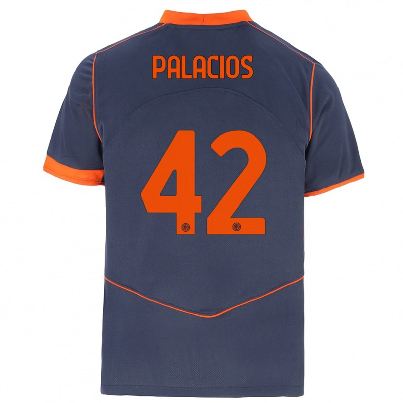 Danxen Kvinder Tomás Palacios #42 Grå Orange Tredje Sæt Spillertrøjer 2025/26 Trøje T-Shirt