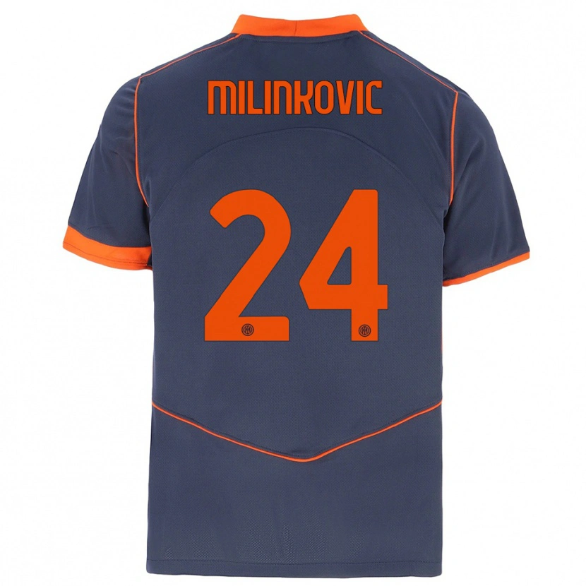 Danxen Kvinder Marija Milinković #24 Grå Orange Tredje Sæt Spillertrøjer 2025/26 Trøje T-Shirt