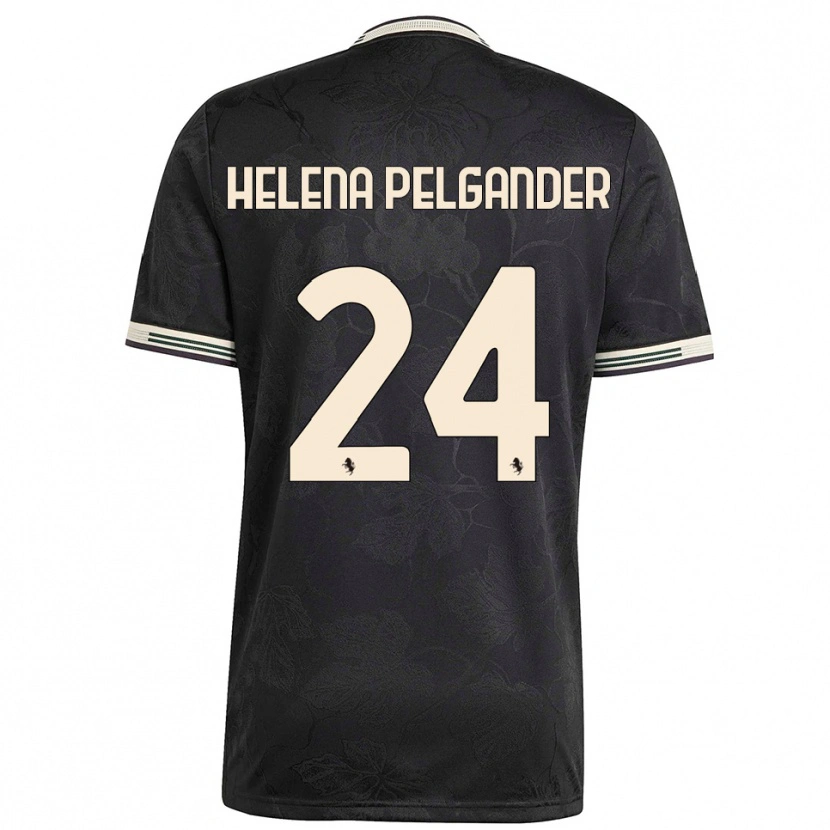 Danxen Kvinder Elsa Helena Pelgander #24 Sort Hvid Grøn Tredje Sæt Spillertrøjer 2025/26 Trøje T-Shirt