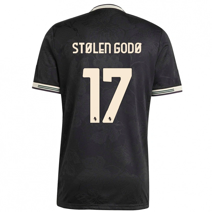 Danxen Kvinder Emma Stølen Godø #17 Sort Hvid Grøn Tredje Sæt Spillertrøjer 2025/26 Trøje T-Shirt