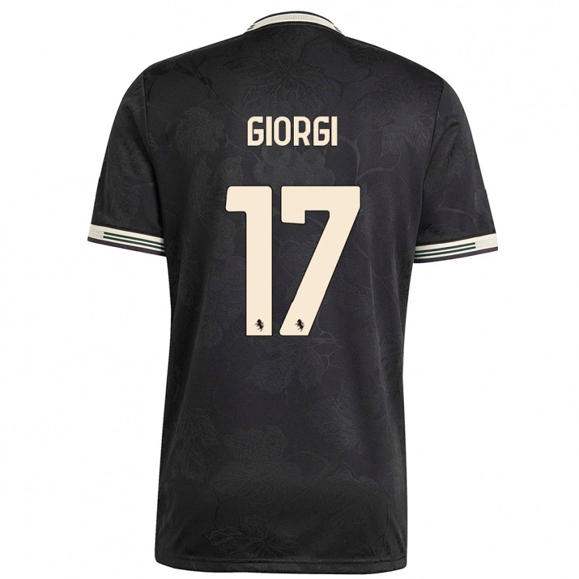 Danxen Kvinder Lorenzo Giorgi #17 Sort Hvid Grøn Tredje Sæt Spillertrøjer 2025/26 Trøje T-Shirt