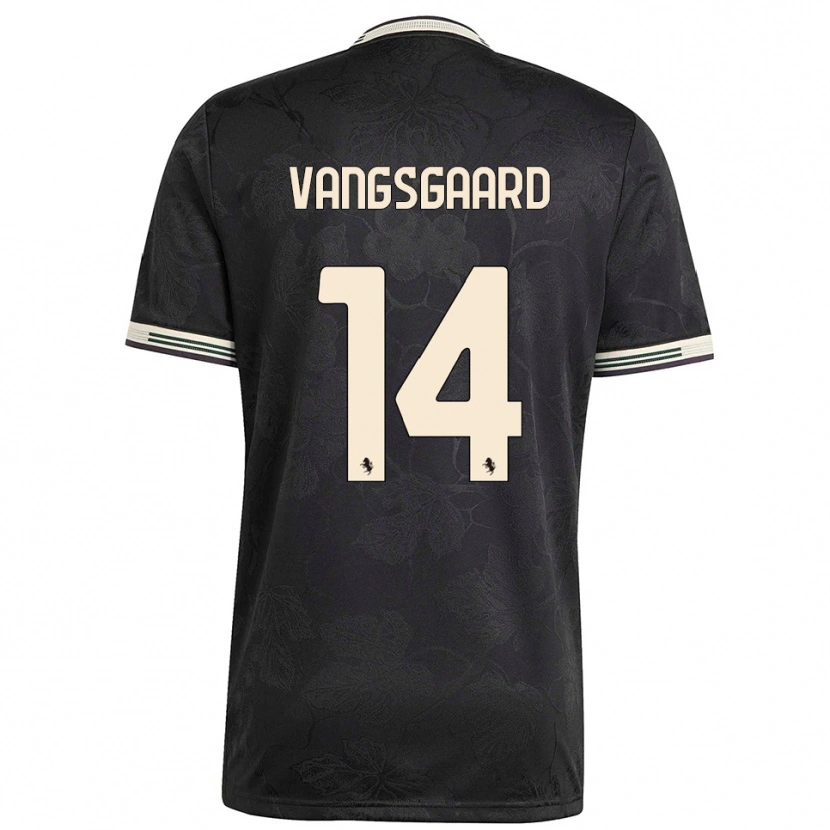 Danxen Kvinder Amalie Jørgensen Vangsgaard #14 Sort Hvid Grøn Tredje Sæt Spillertrøjer 2025/26 Trøje T-Shirt