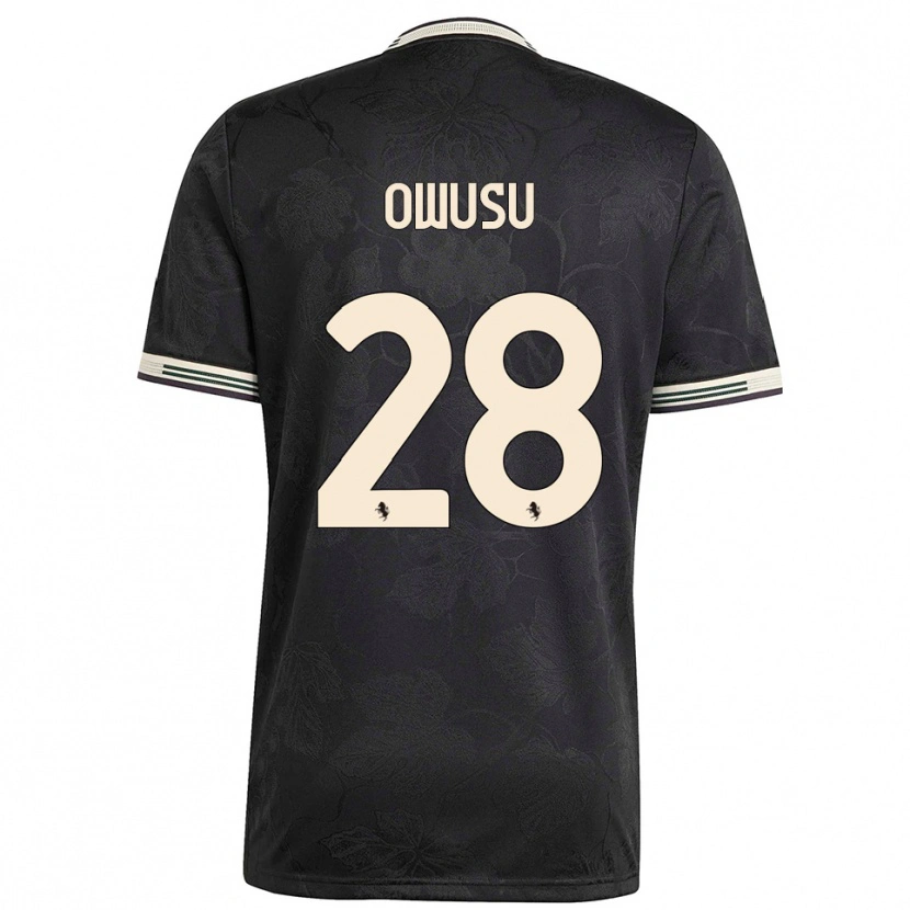 Danxen Kvinder Augusto Owusu #28 Sort Hvid Grøn Tredje Sæt Spillertrøjer 2025/26 Trøje T-Shirt