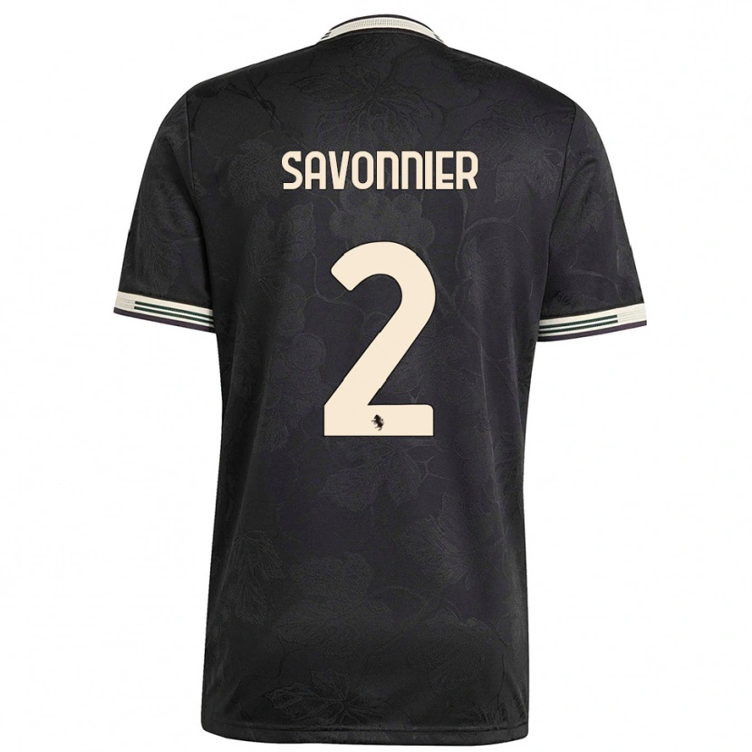 Danxen Kvinder Nelson Savonnier #2 Sort Hvid Grøn Tredje Sæt Spillertrøjer 2025/26 Trøje T-Shirt