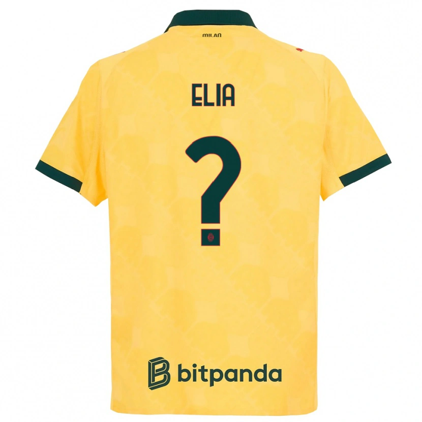 Danxen Kvinder Emanuele Elia #0 Gul Sort Tredje Sæt Spillertrøjer 2025/26 Trøje T-Shirt